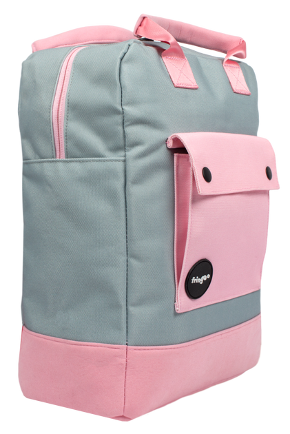 Pink and Grey Teen Backpack Fringoo