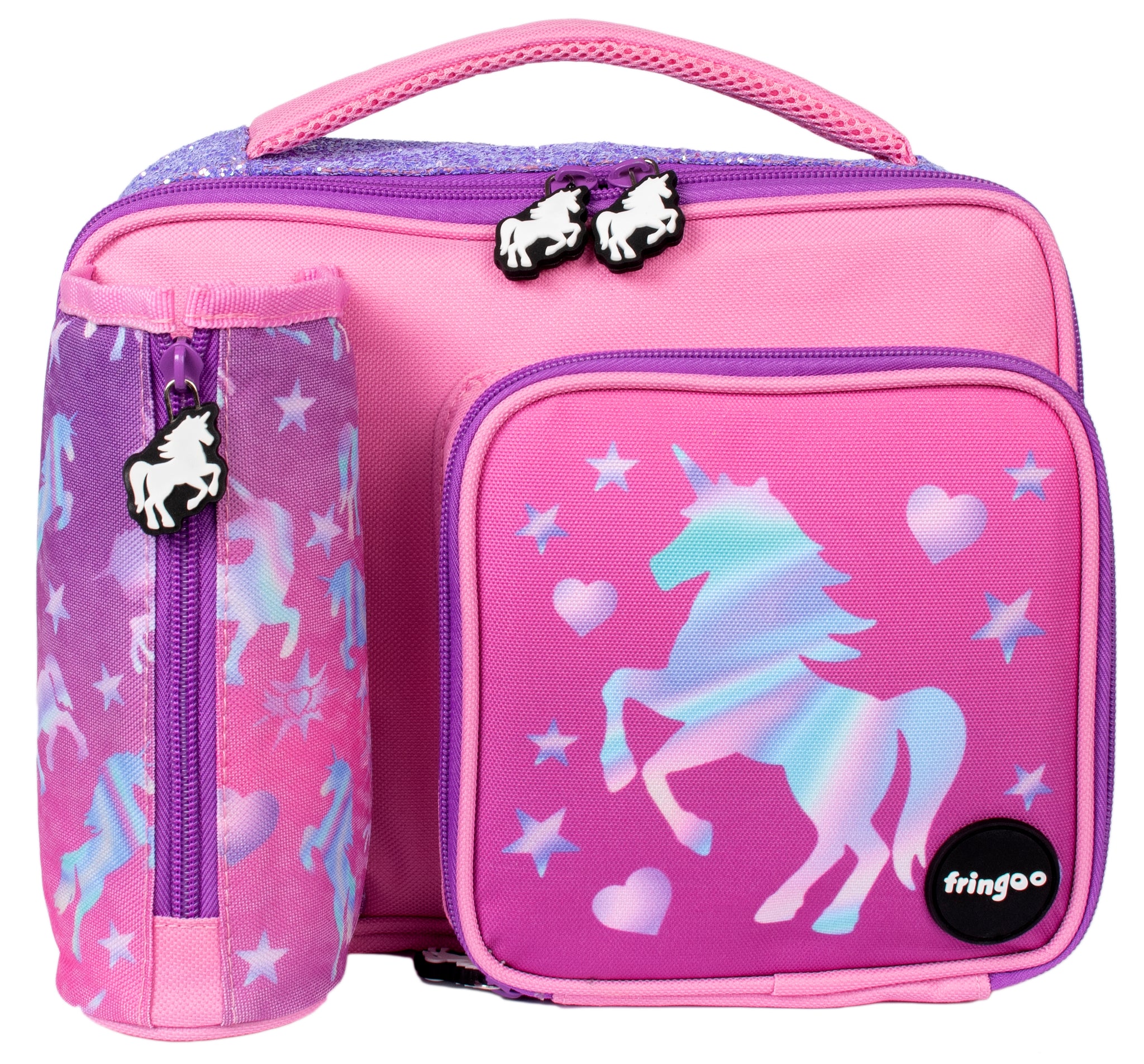 Square Lunch Bag Unicorn Ombre Fringoo