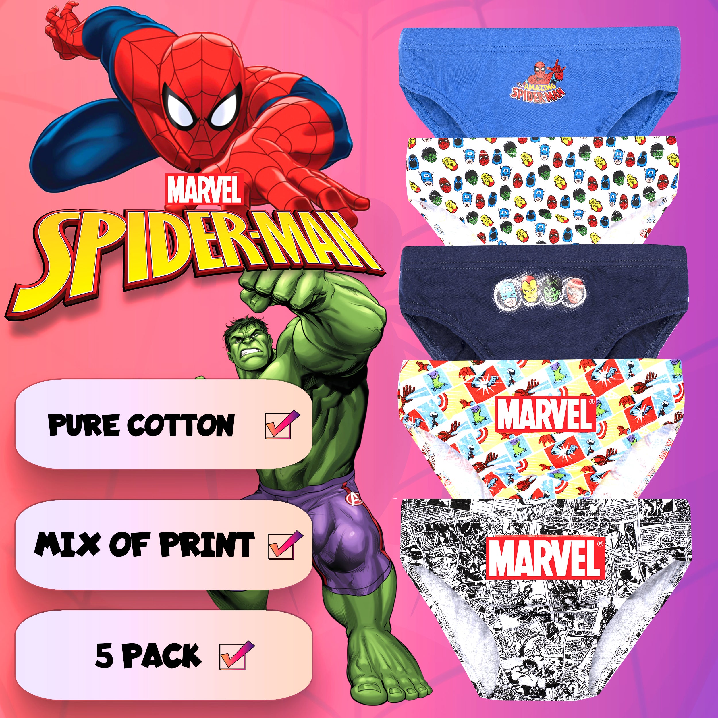 Spider-Man Brief Underwear, 3-Pack (Toddler Boys) 
