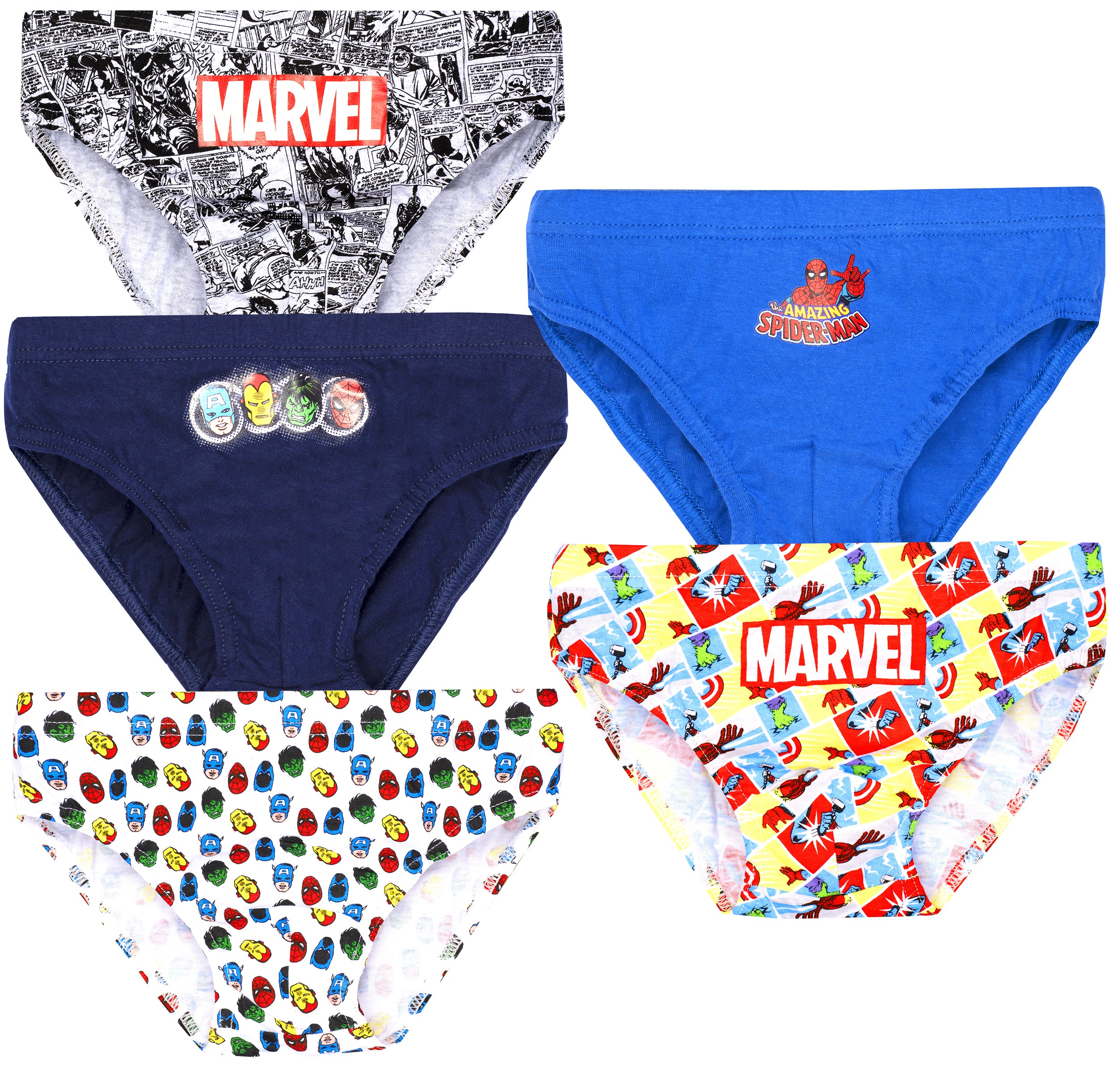  Marvel Boys Pants 5 Pack Cotton Briefs Avengers