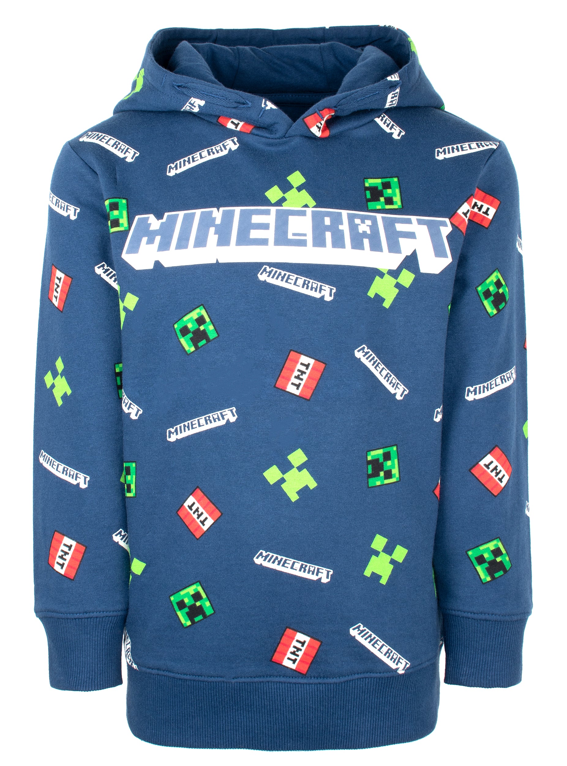 Minecraft Creeper Pattern Hoodie Navy