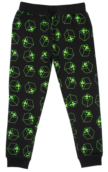 Minecraft Joggers Black Green Pattern Fringoo