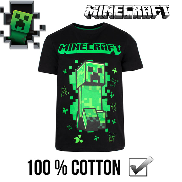 Minecraft Creeper T Shirt Black Fringoo