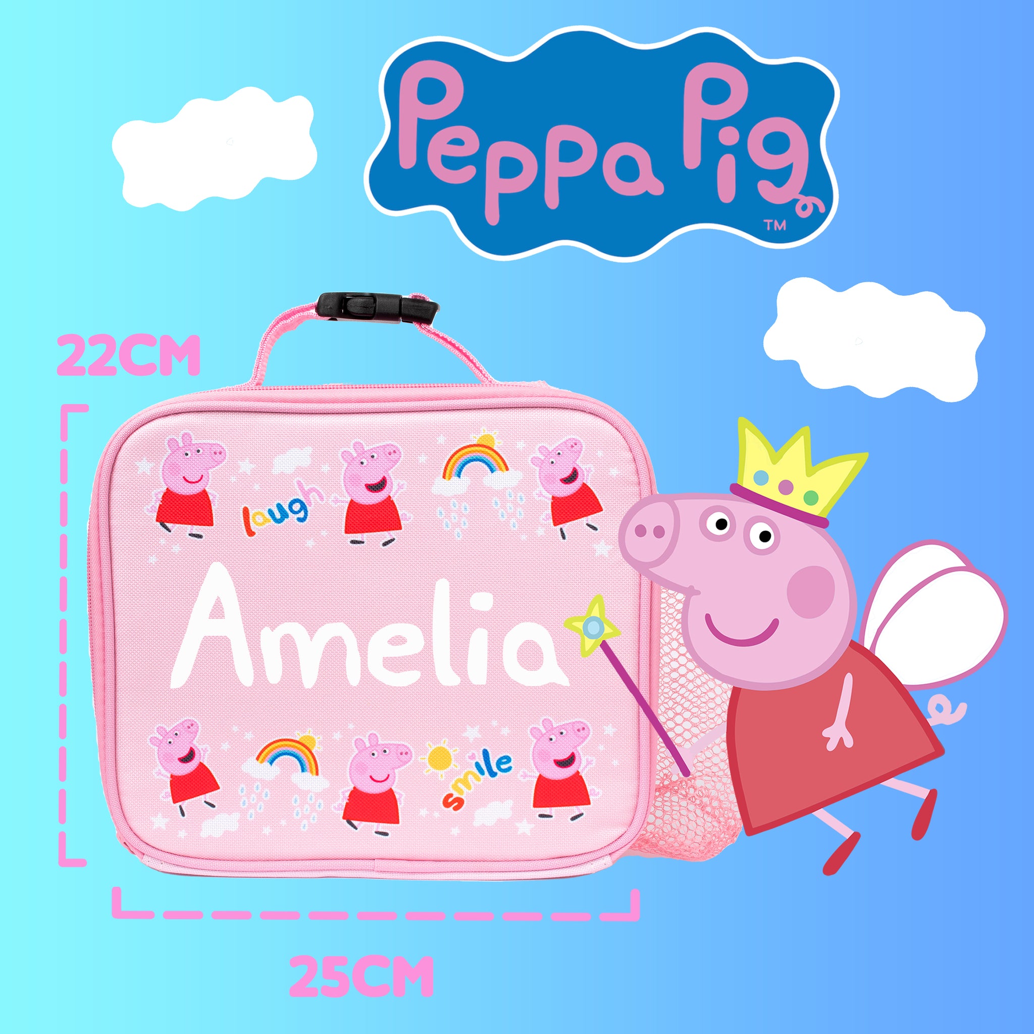 Peppa pig backpack personalised best sale